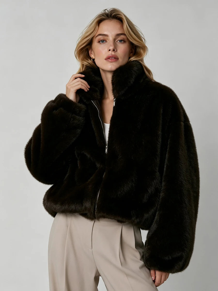 Brown Faux-Fur Jacket