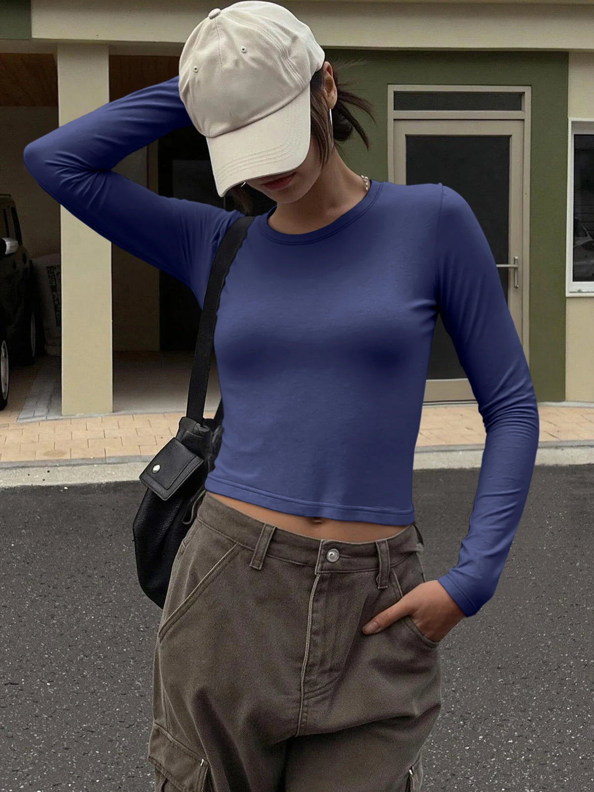 Crew-Neck Long-Sleeve Top