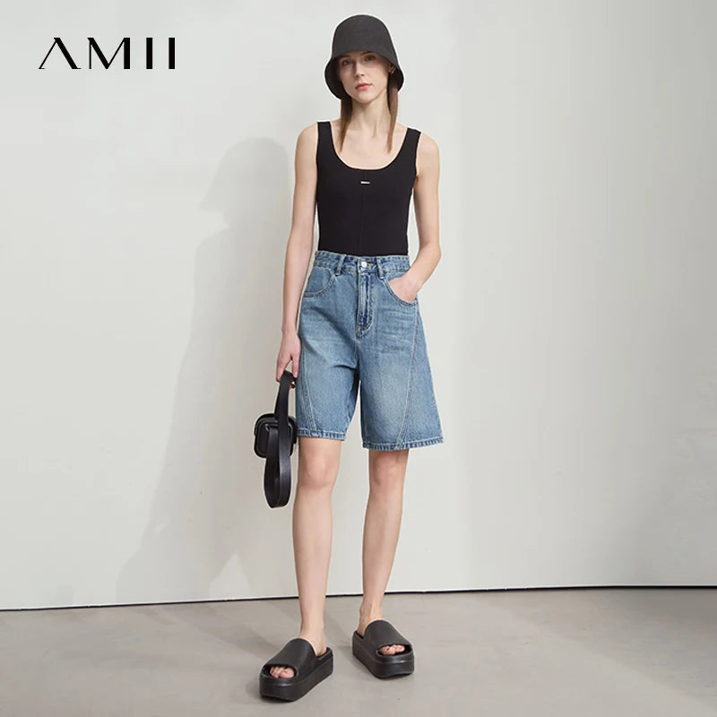 Long Denim Shorts