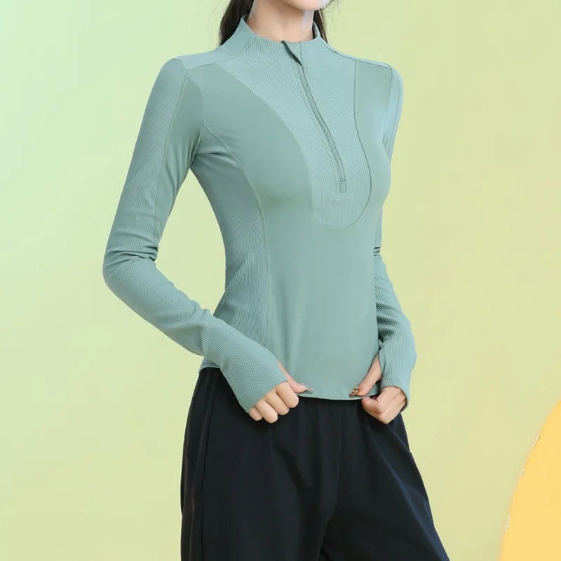 Quarter-Zip Long-Sleeve Top
