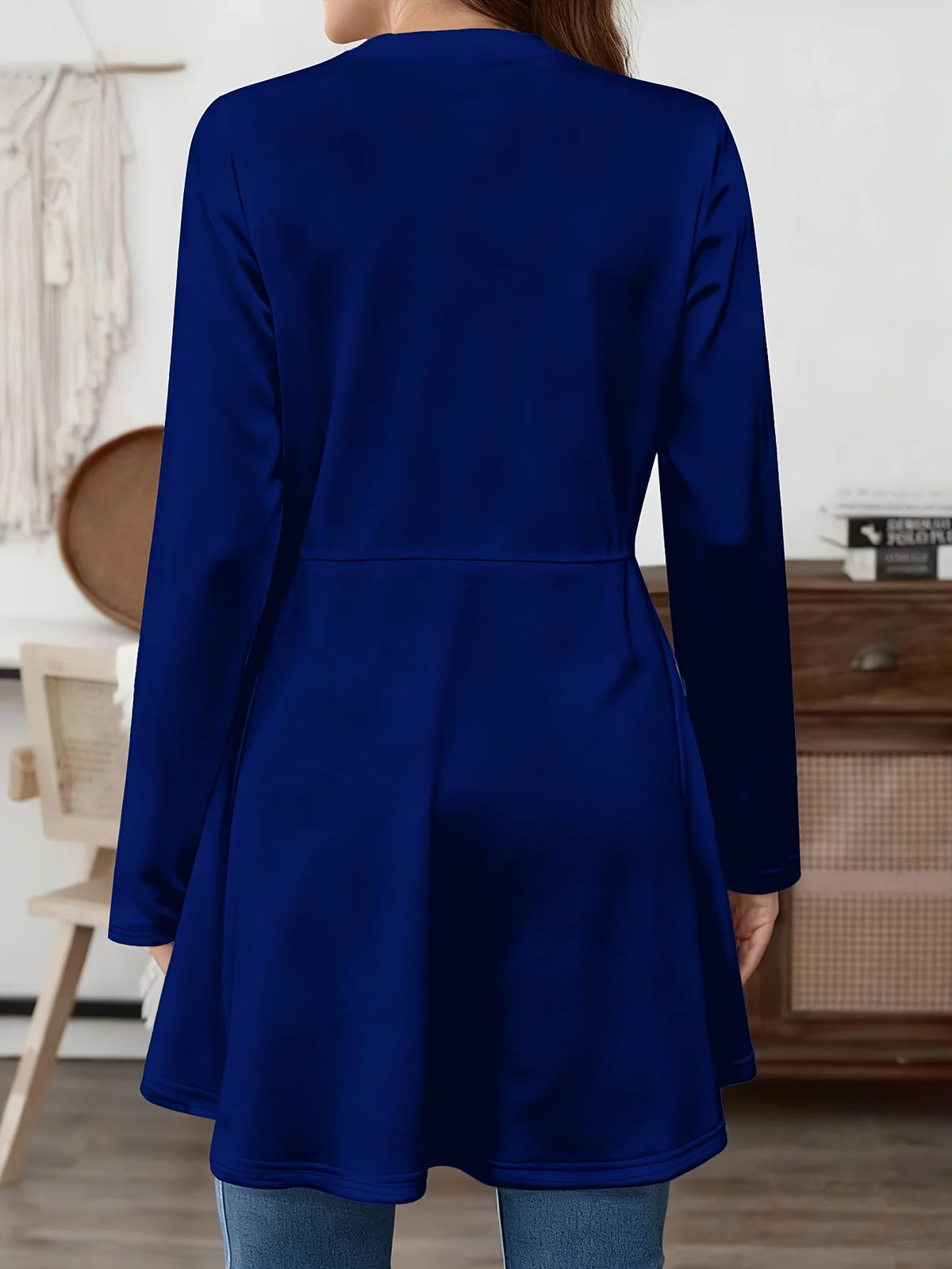 Long Open-Front Cardigan