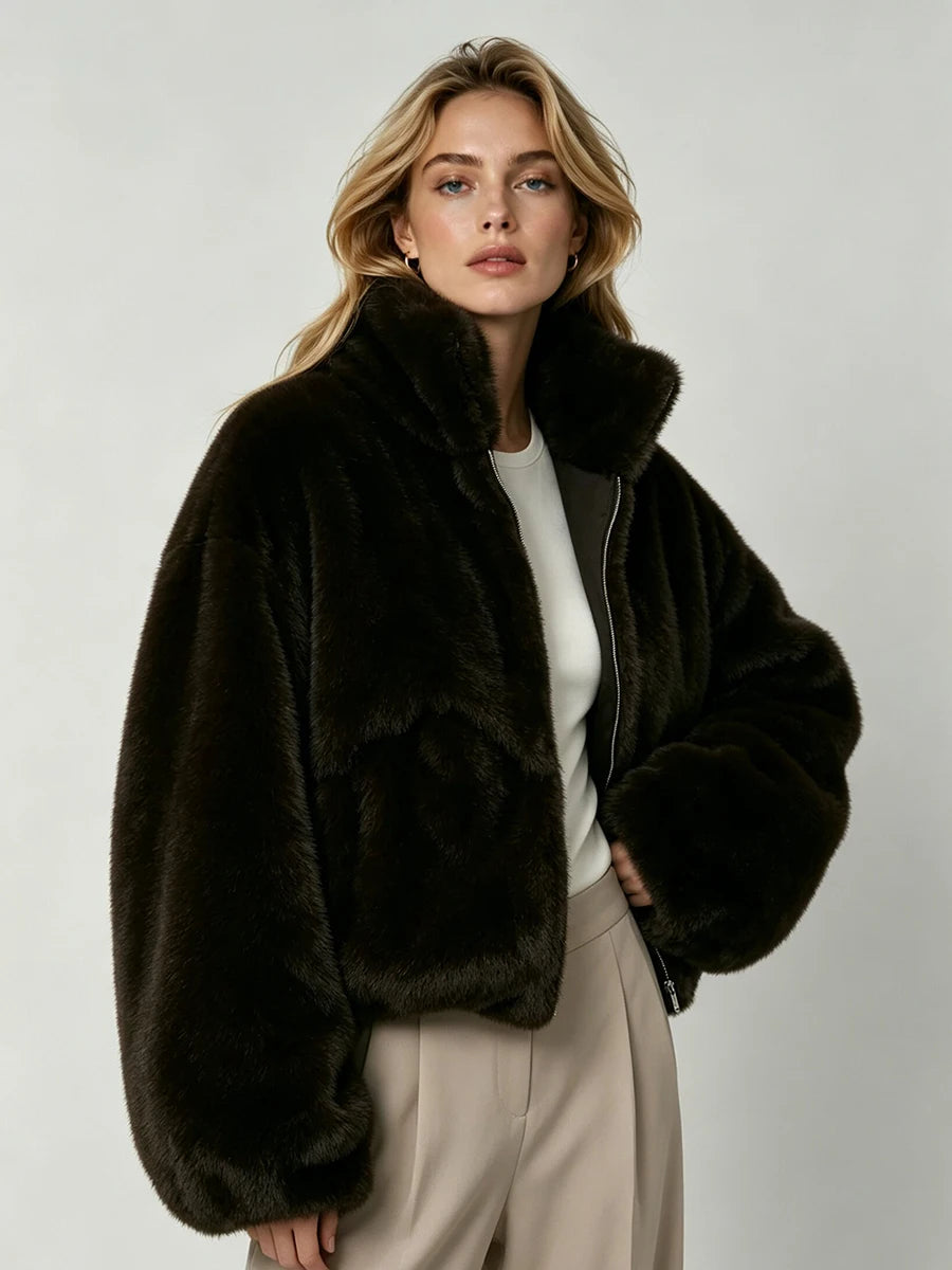 Brown Faux-Fur Jacket