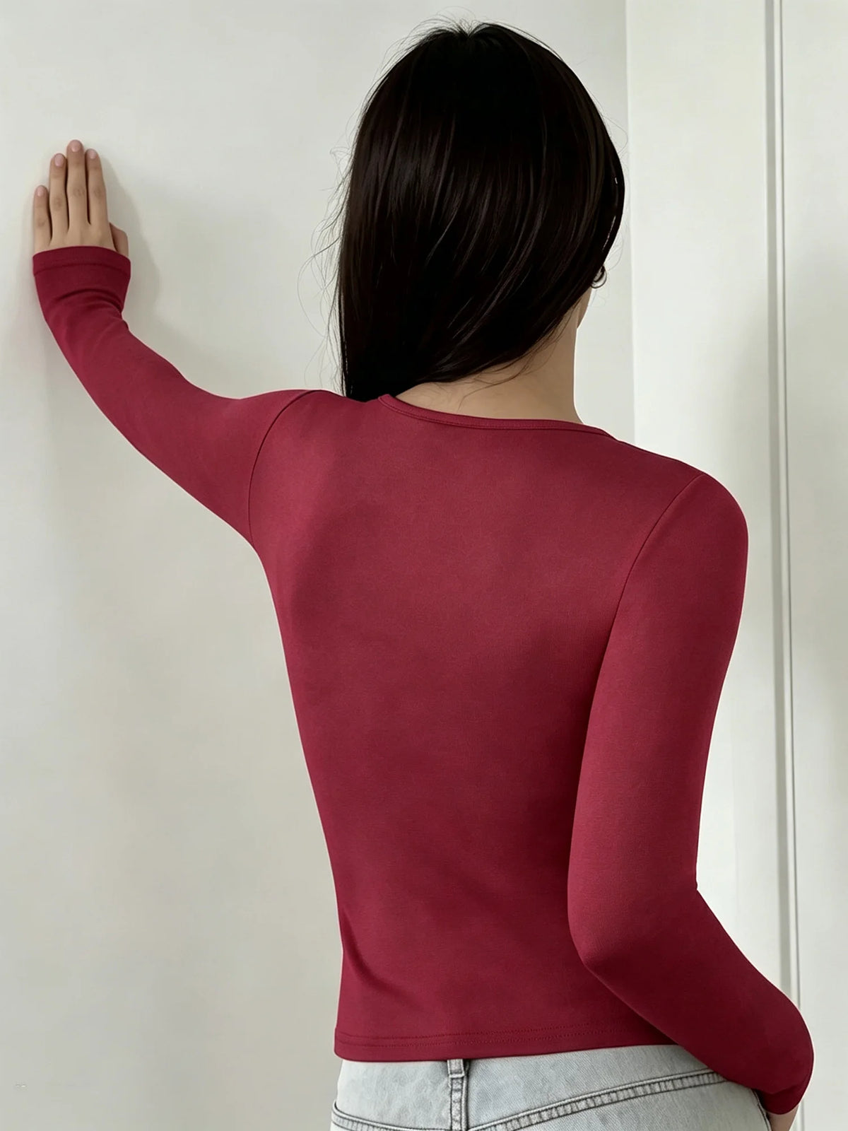Scoop-Neck Long-Sleeve Top
