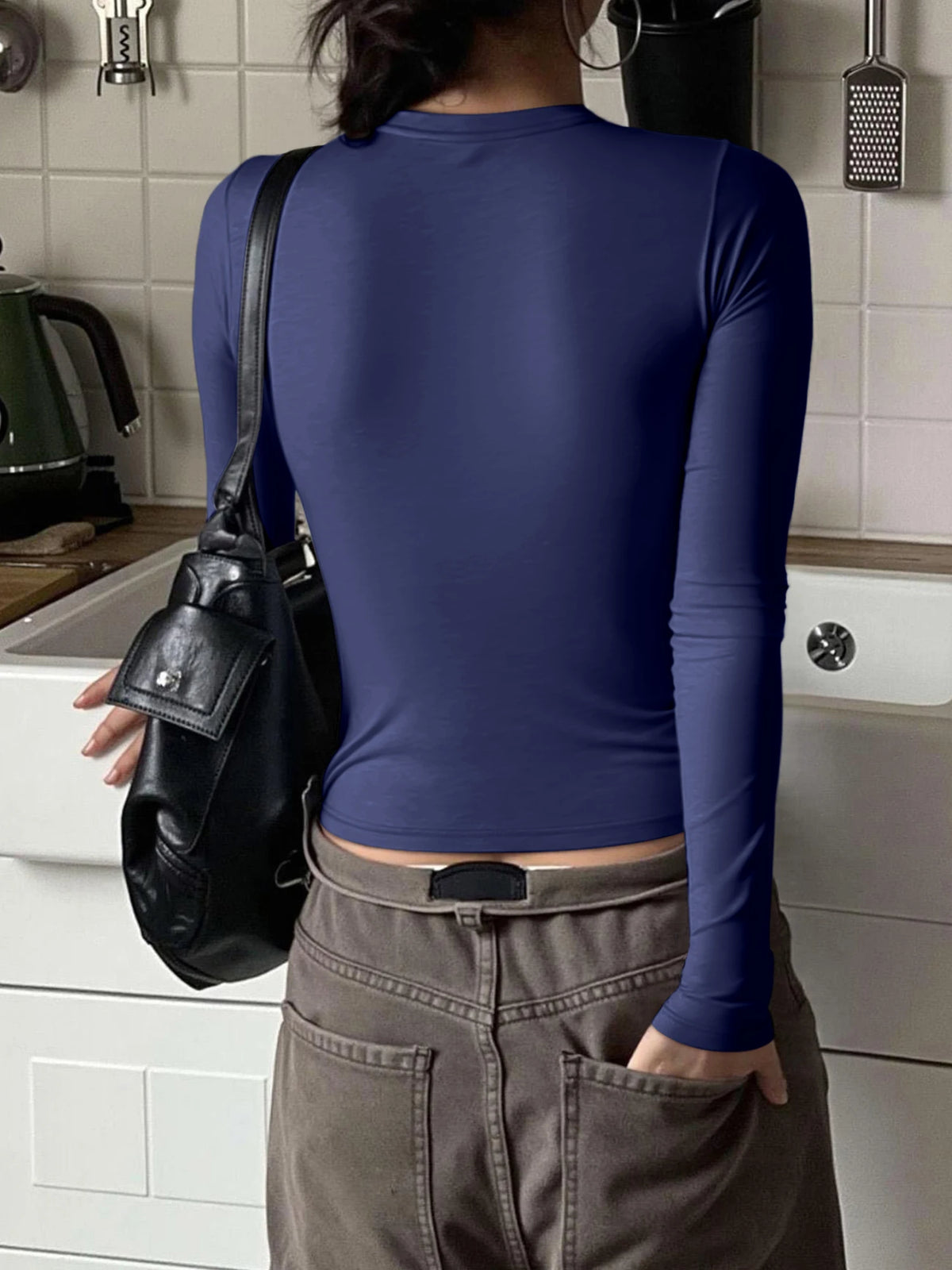 Crew-Neck Long-Sleeve Top