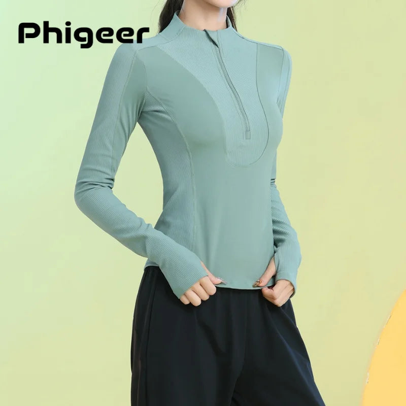 Quarter-Zip Long-Sleeve Top