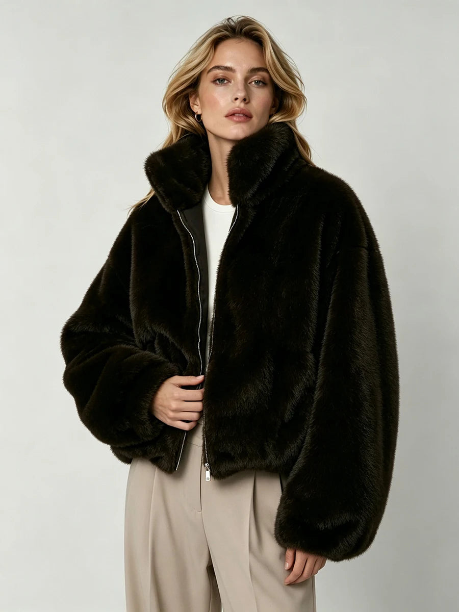 Brown Faux-Fur Jacket