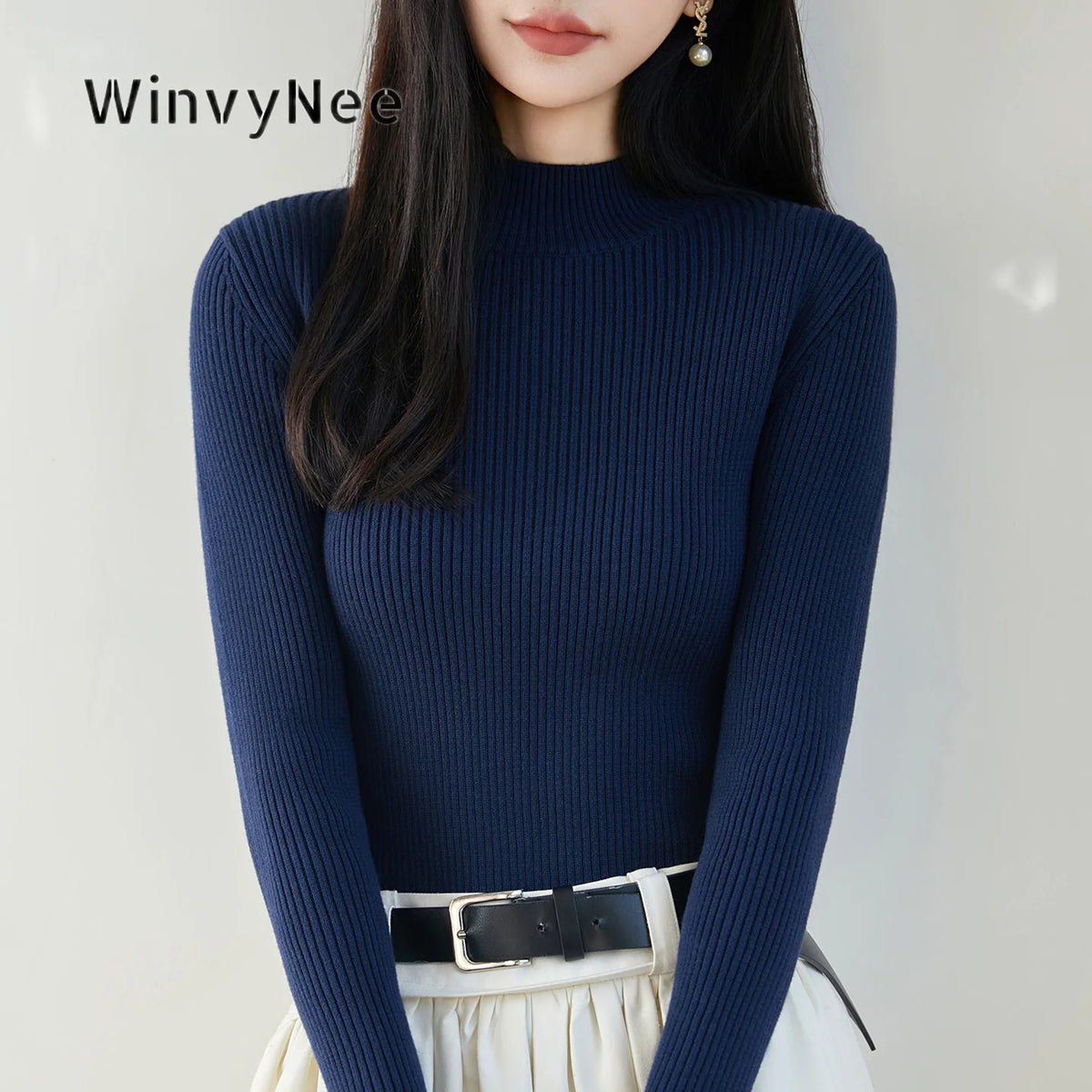 Ribbed Mock-Neck Top