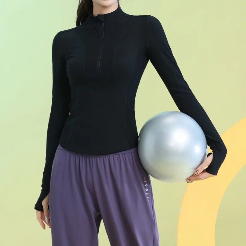 Quarter-Zip Long-Sleeve Top