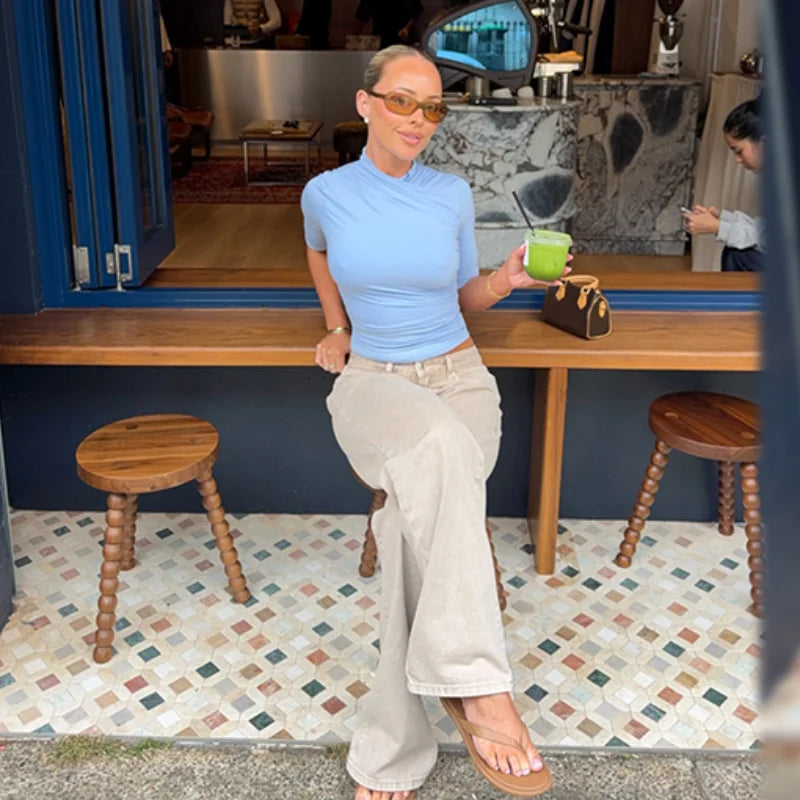 Draped Cropped Top