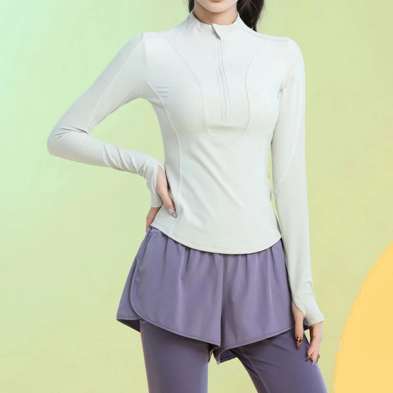 Quarter-Zip Long-Sleeve Top