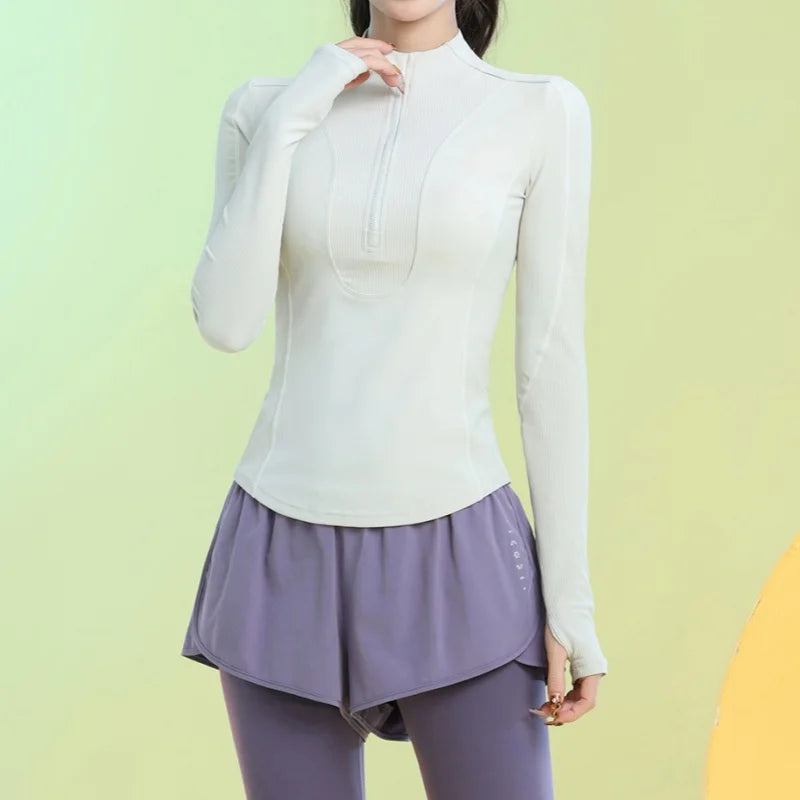 Quarter-Zip Long-Sleeve Top