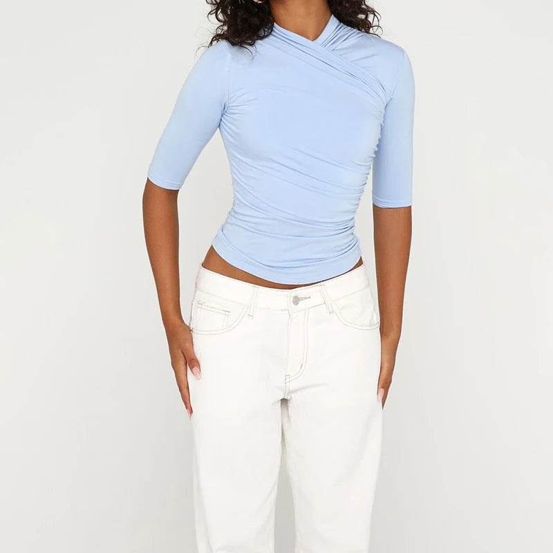 Draped Cropped Top