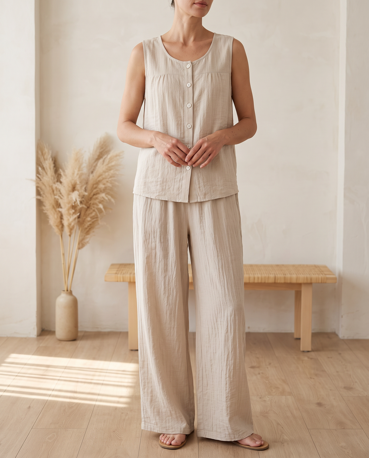 Relaxed Sleeveless Trouser Set