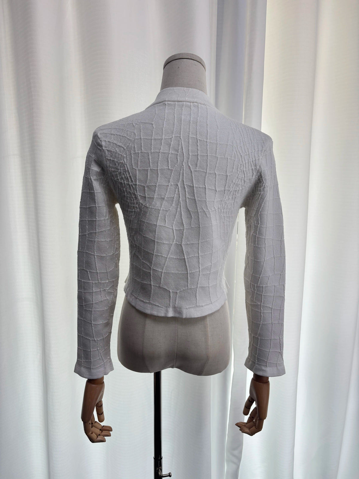 Textured Zip-Front Cardigan