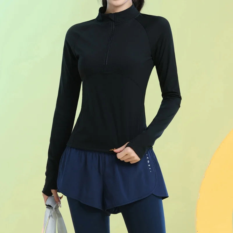 Quarter-Zip Long-Sleeve Top