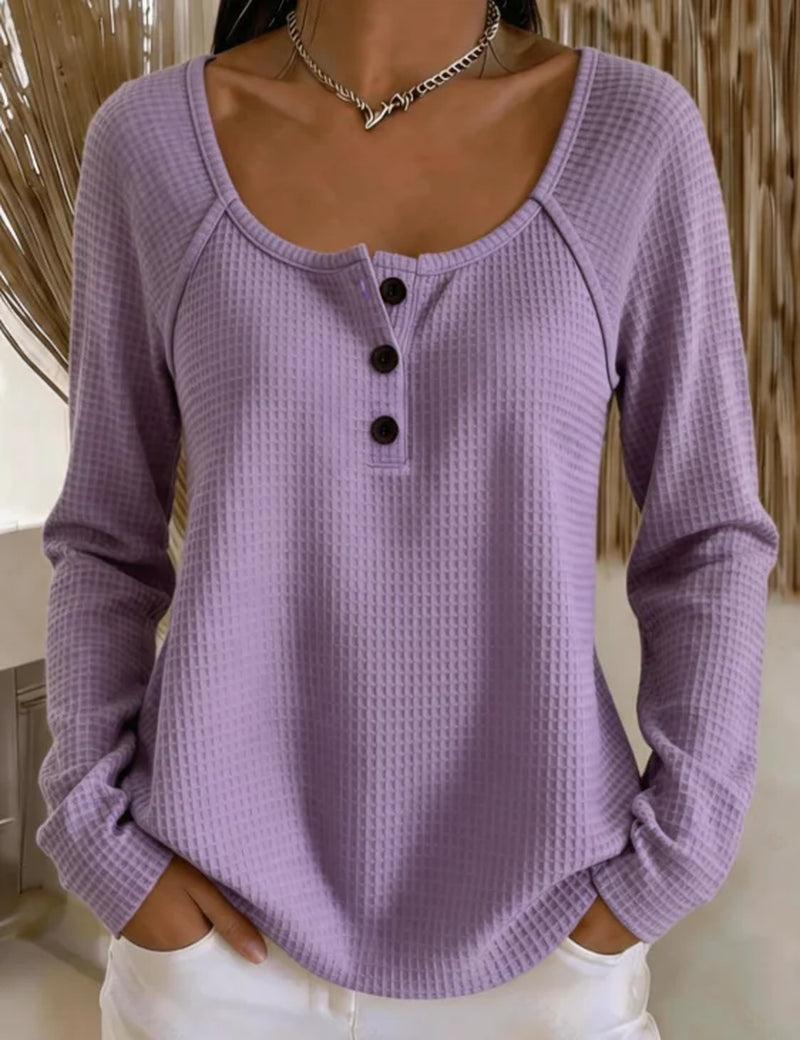Waffle Henley Top