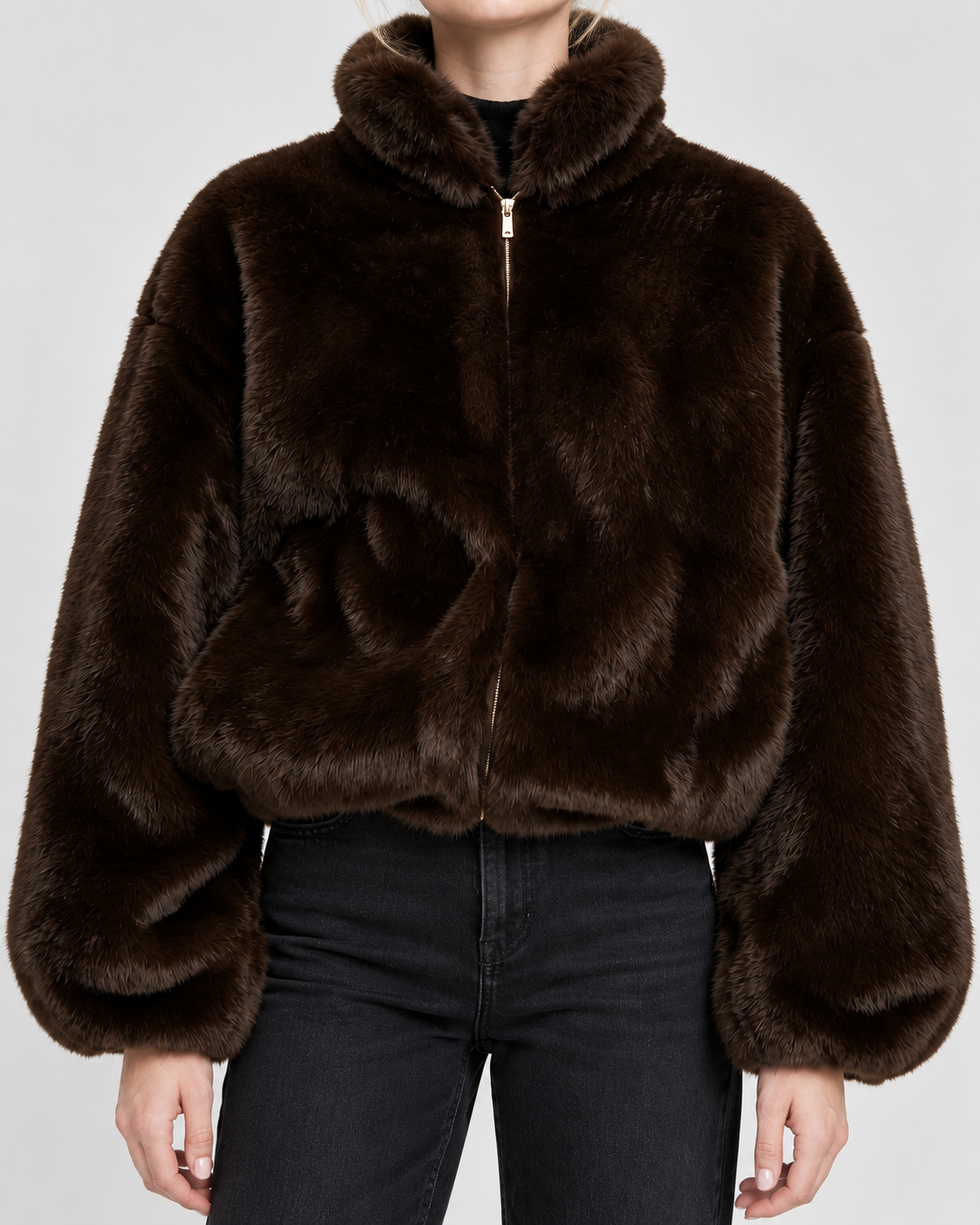 Brown Faux-Fur Jacket