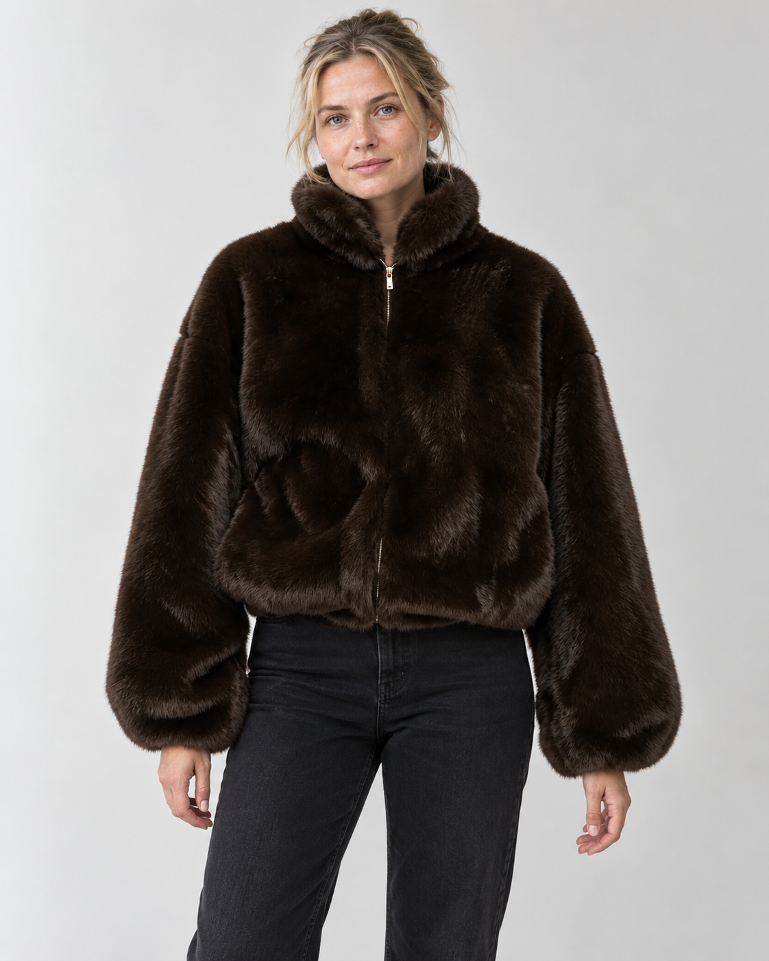 Brown Faux-Fur Jacket