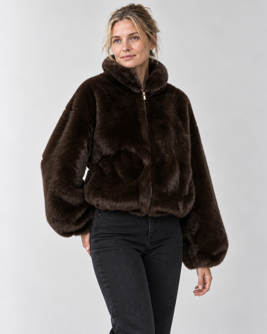 Brown Faux-Fur Jacket