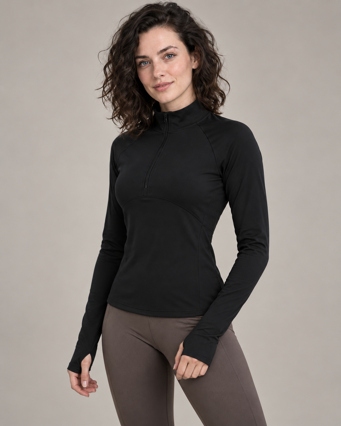 Quarter-Zip Long-Sleeve Top