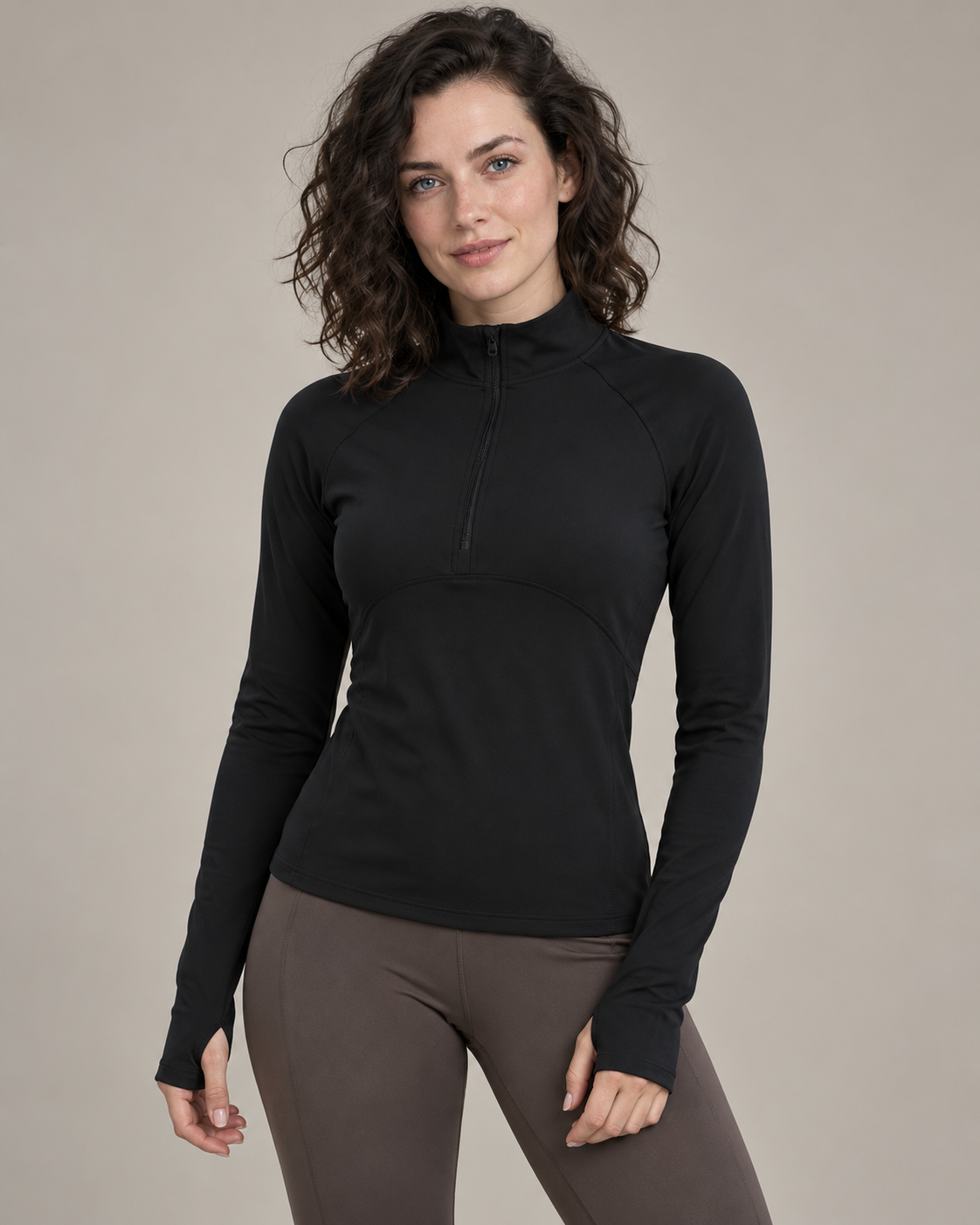 Quarter-Zip Long-Sleeve Top