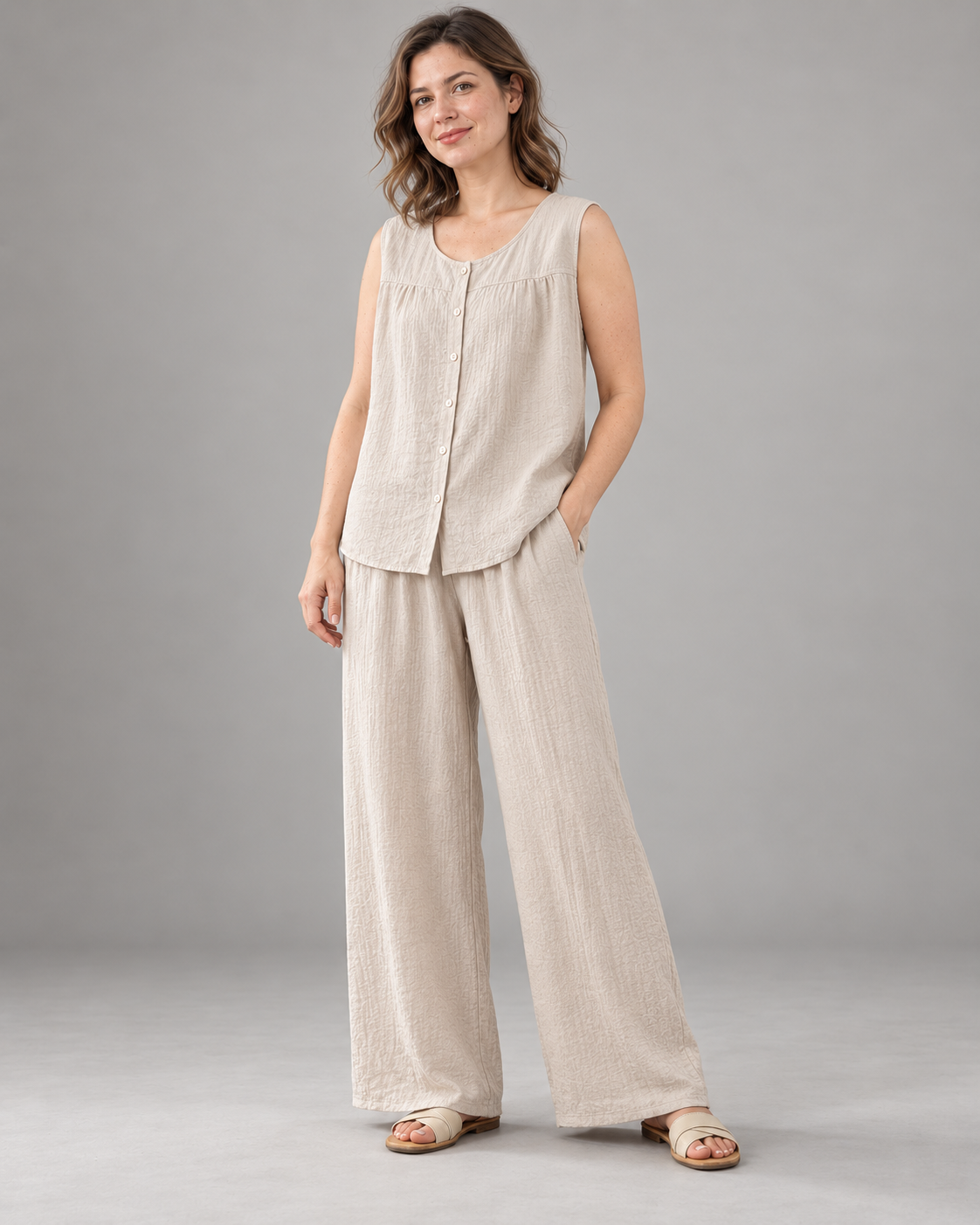 Relaxed Sleeveless Trouser Set
