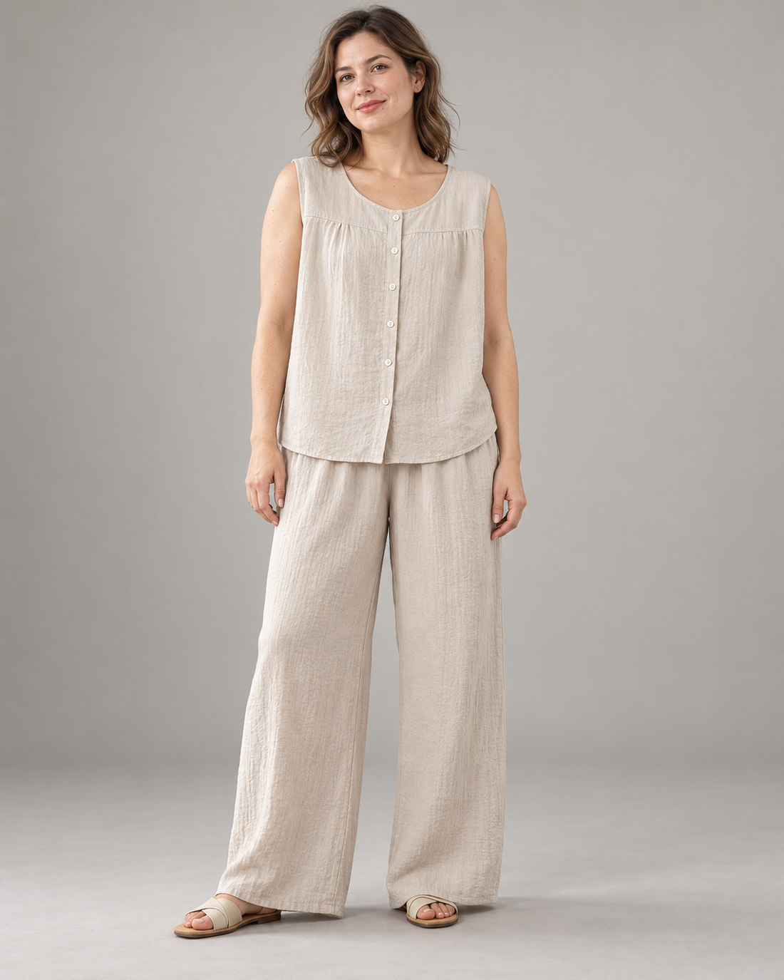 Relaxed Sleeveless Trouser Set