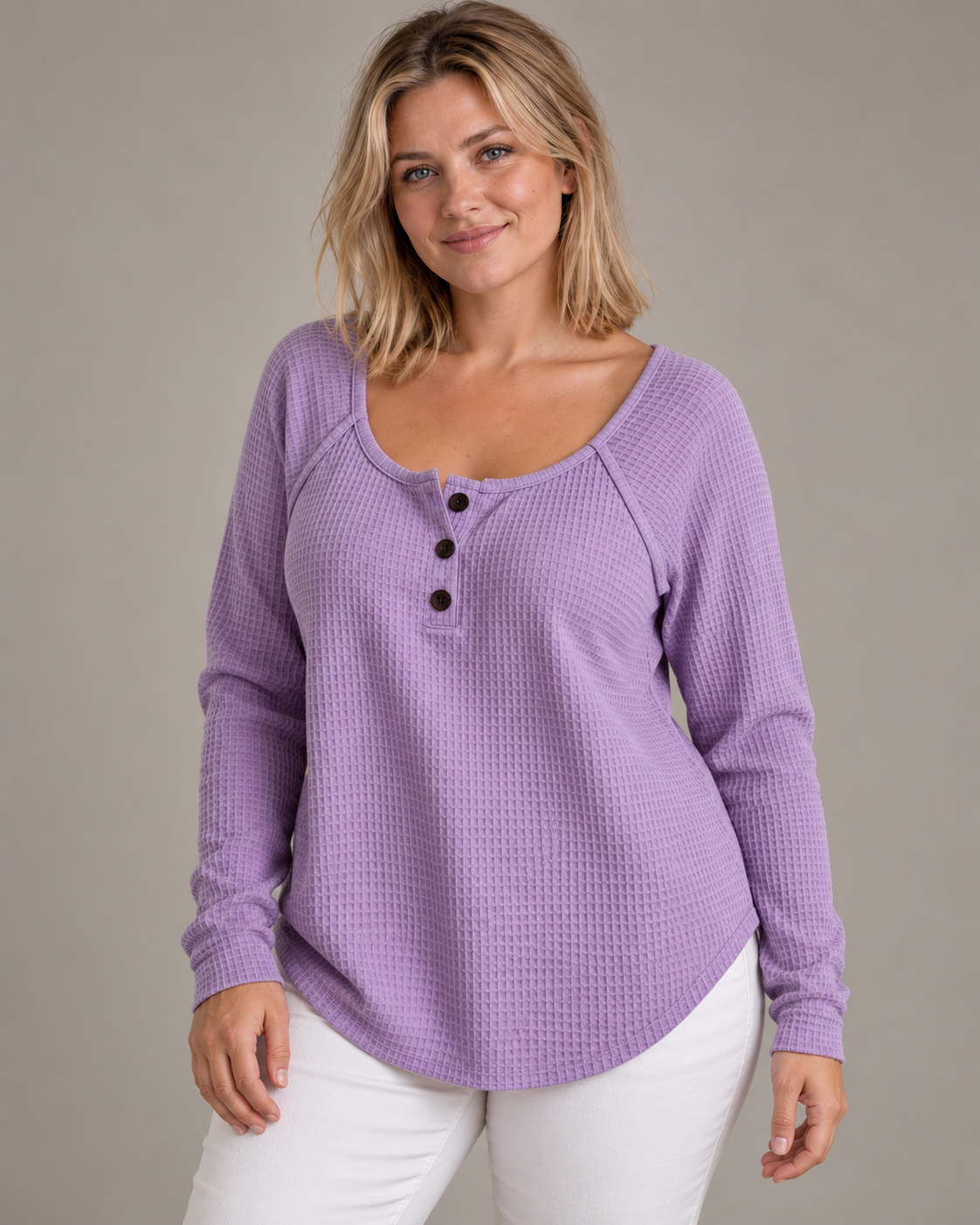Waffle Henley Top