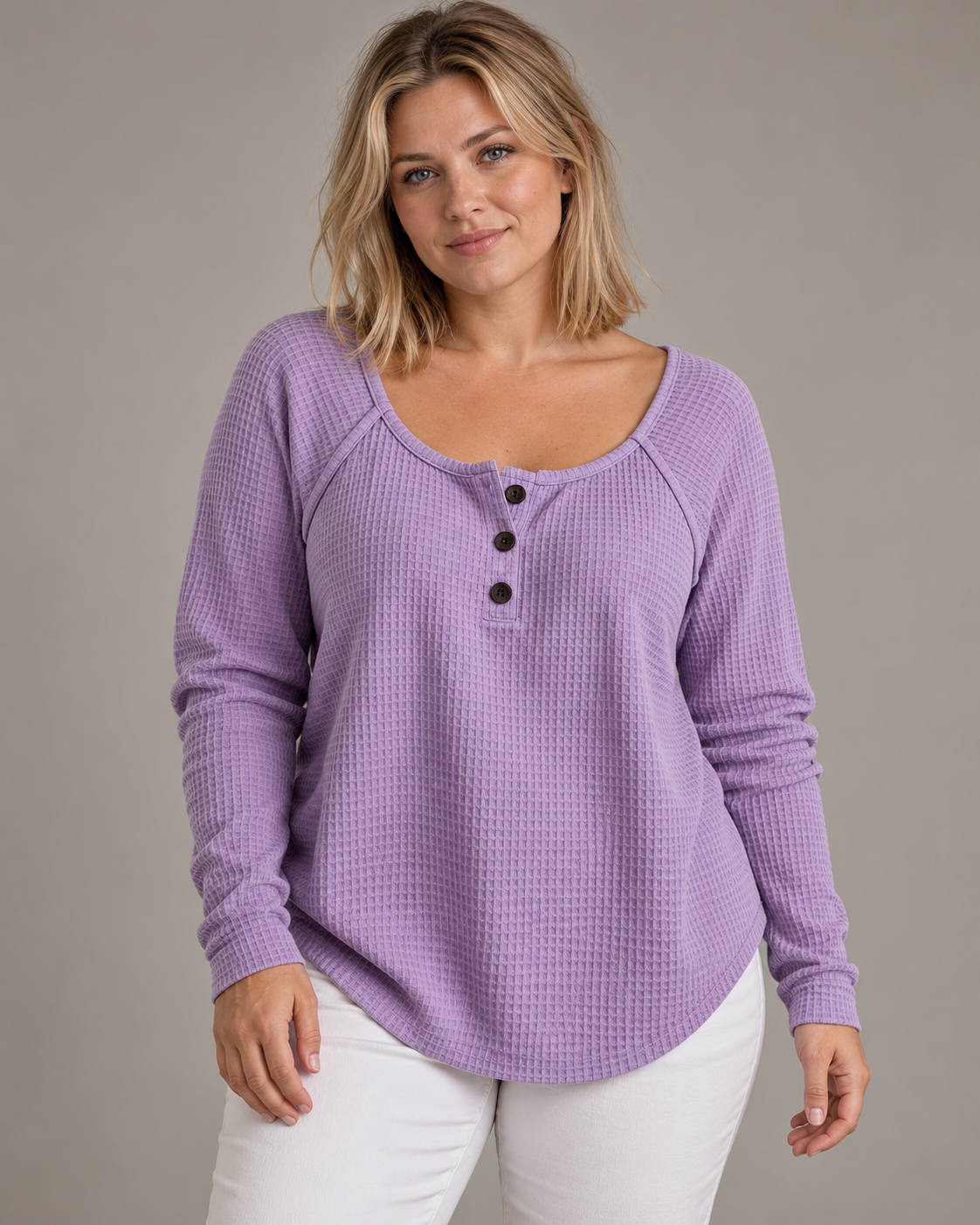 Waffle Henley Top