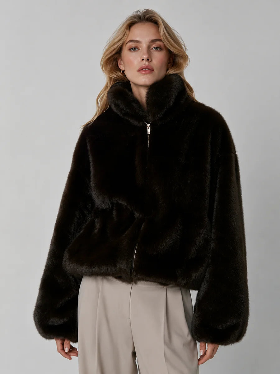 Brown Faux-Fur Jacket