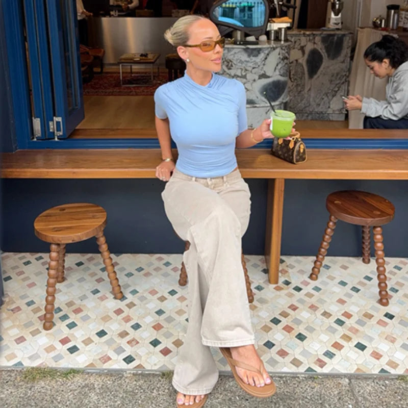 Draped Cropped Top