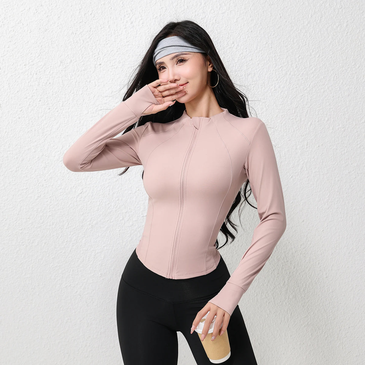 Cropped Stand-Collar Zip Jacket