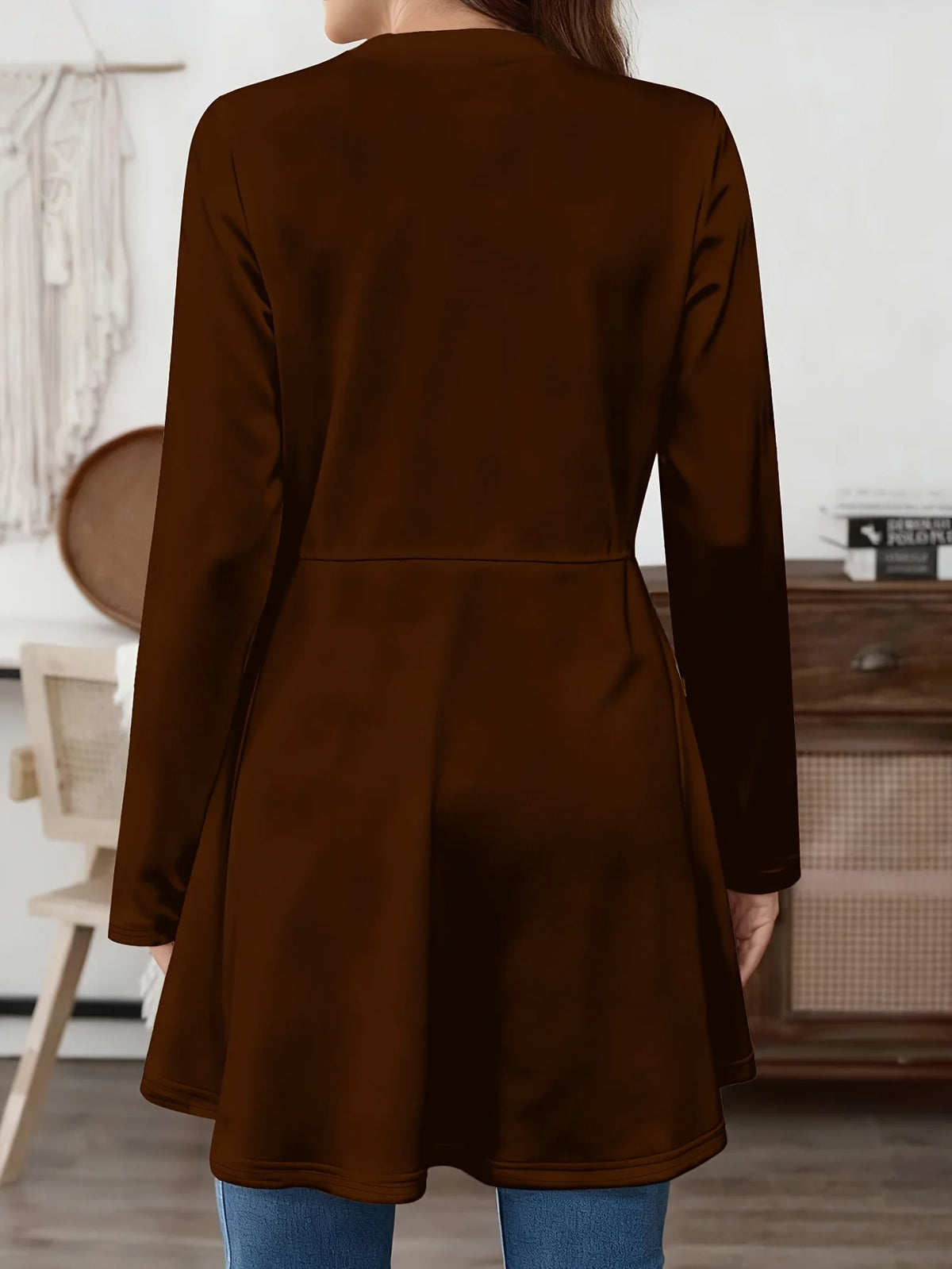 Long Open-Front Cardigan