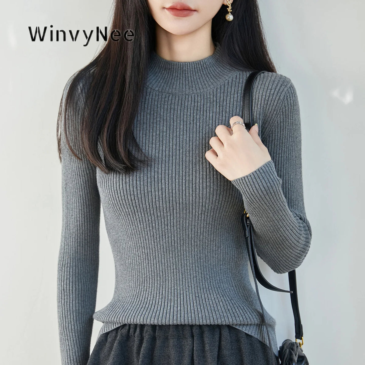 Ribbed Mock-Neck Top