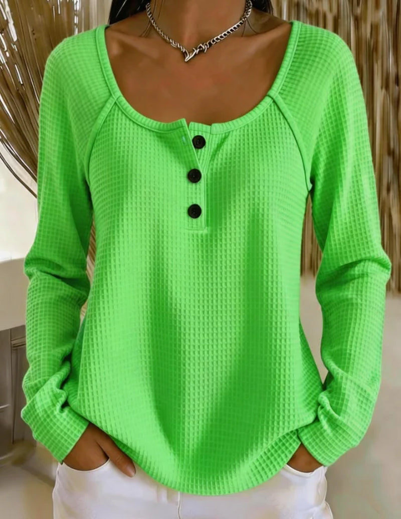 Waffle Henley Top