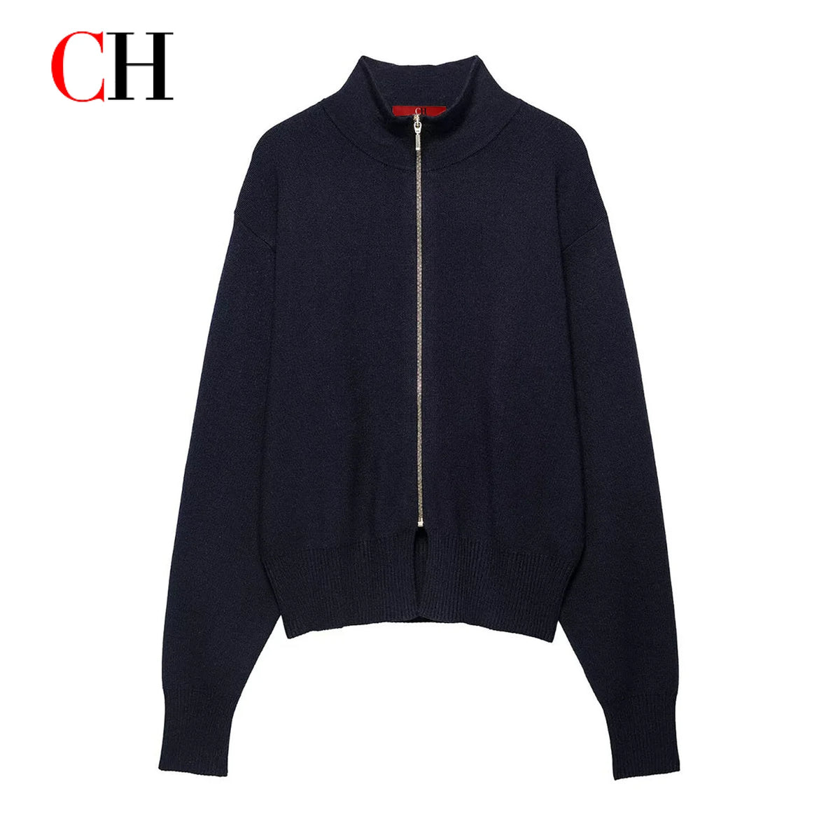 Navy Zip Knit