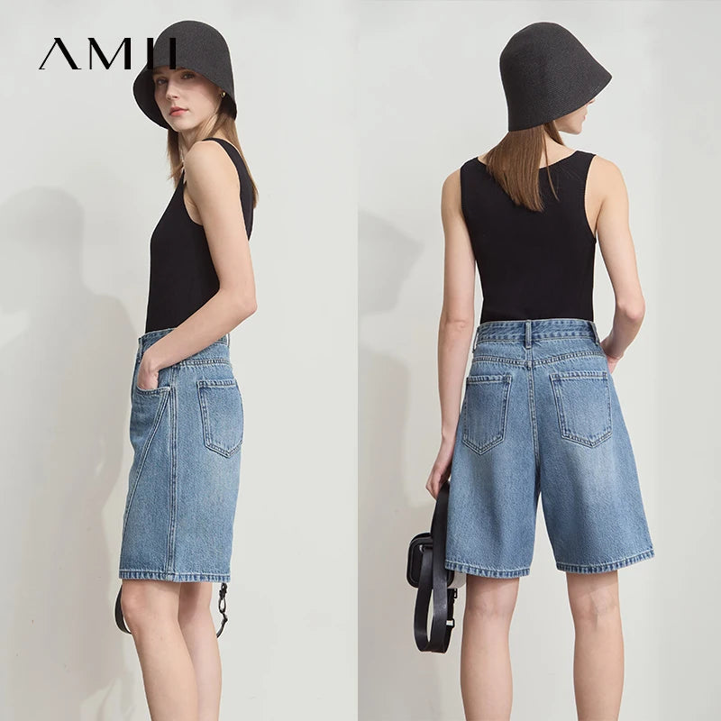 Long Denim Shorts