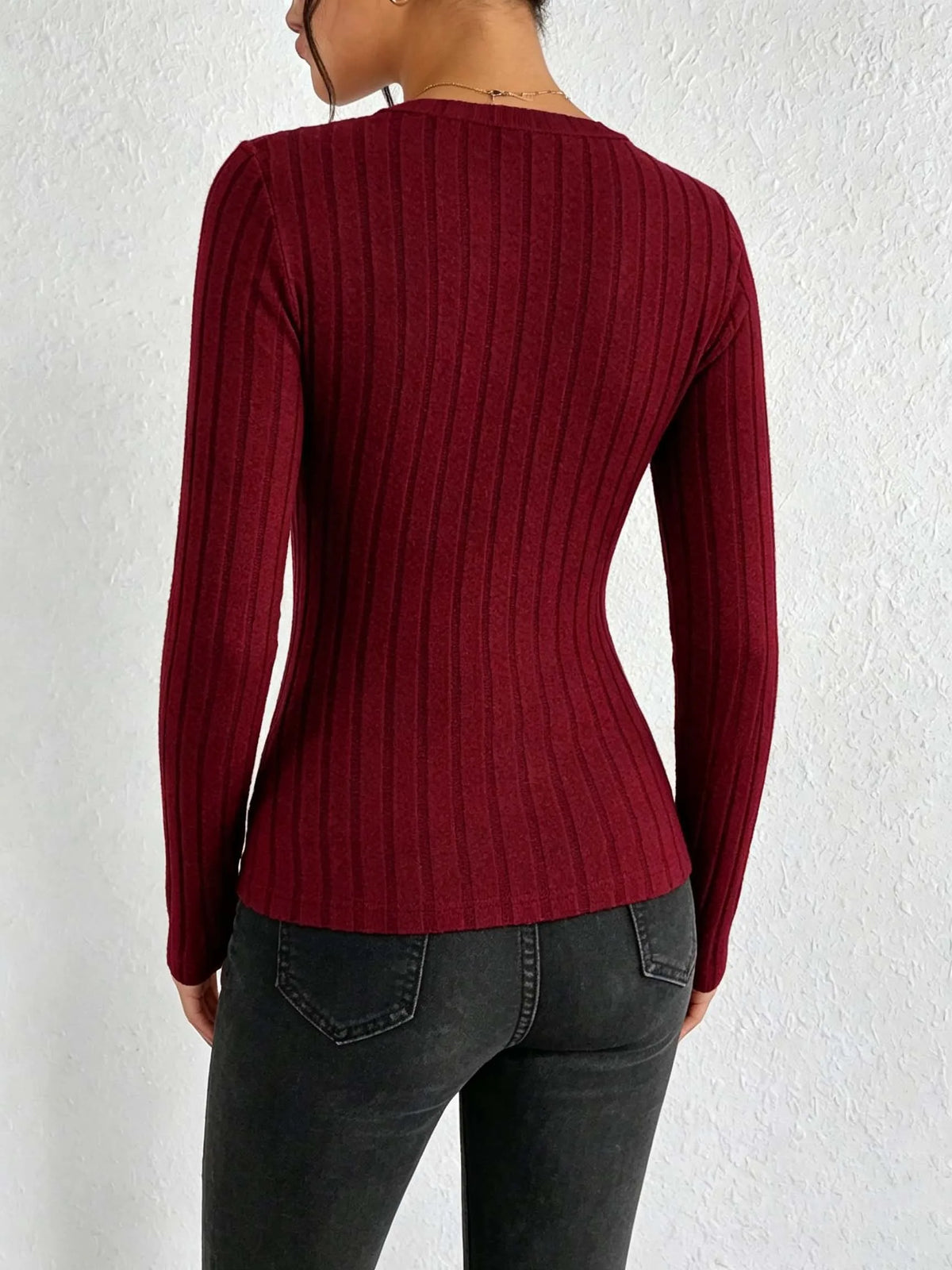 Ribbed V-Neck Top